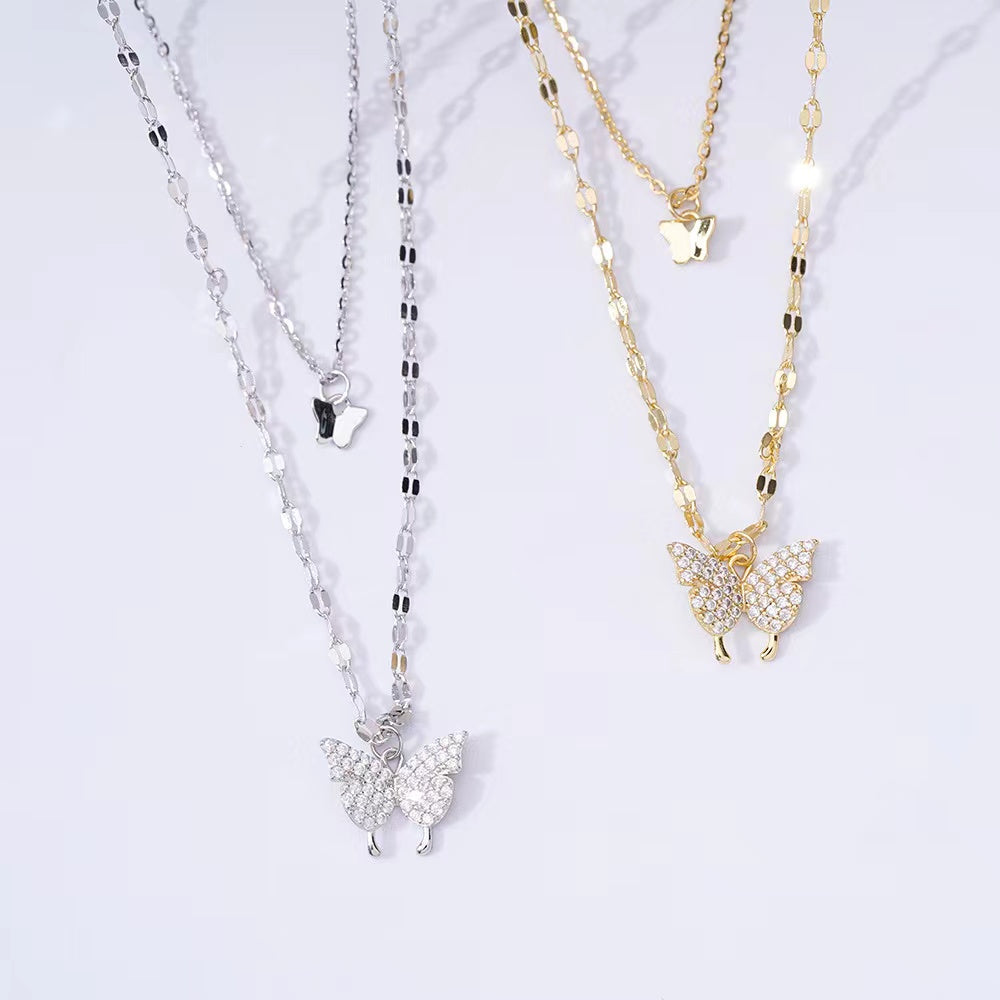Double Layer Butterfly Necklace 【Buy One Get One Free】