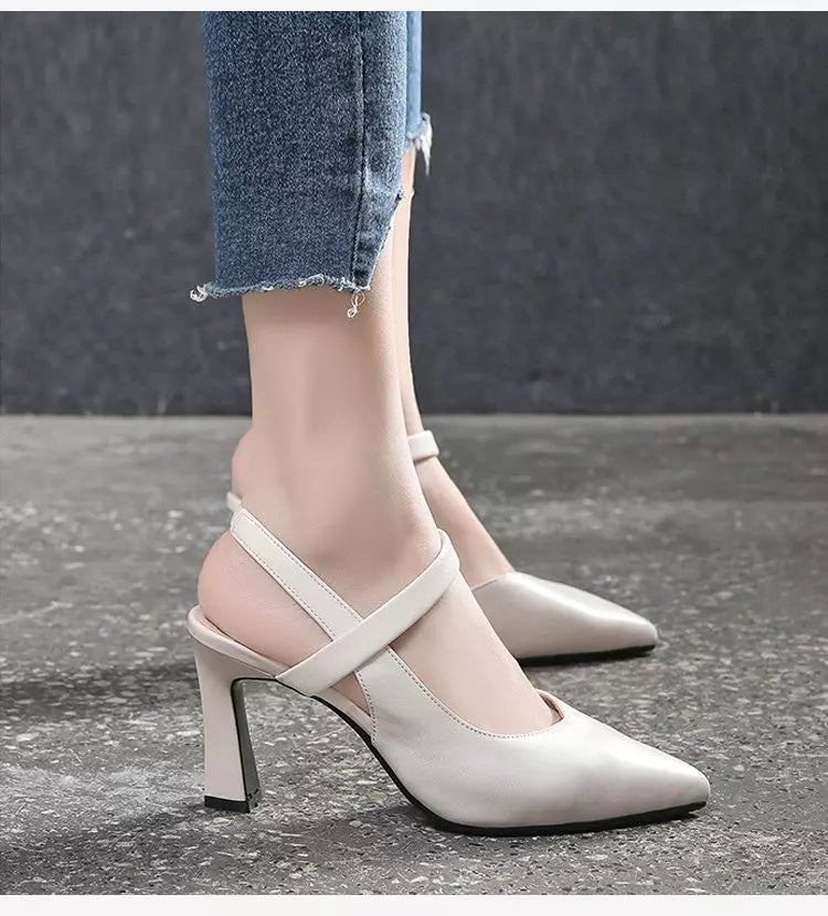 Pointed Toe Thick Heel High Heels