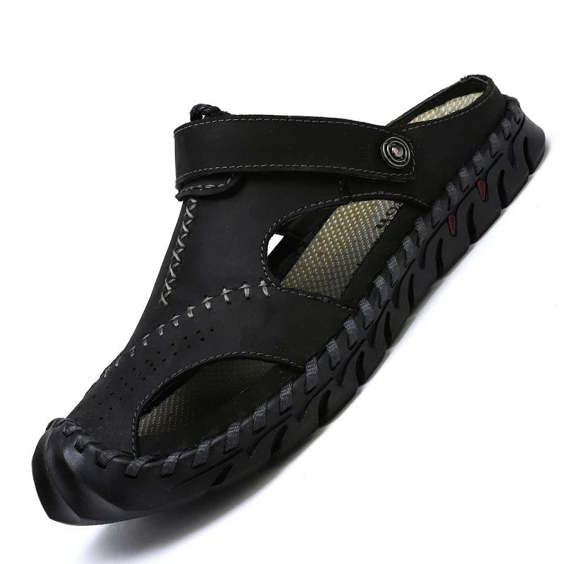 Men's Leather Sandals Classic Soft Durable Sandals/Slippers