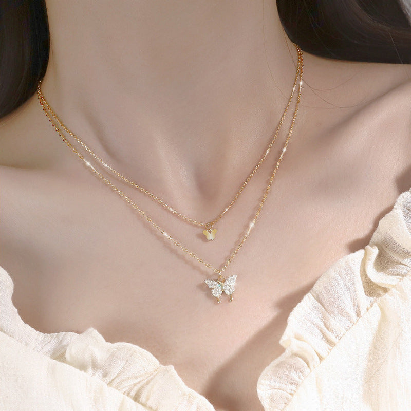 Double Layer Butterfly Necklace 【Buy One Get One Free】