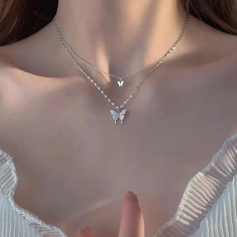 Double Layer Butterfly Necklace 【Buy One Get One Free】