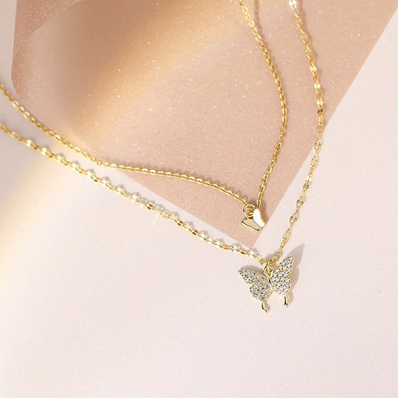 Double Layer Butterfly Necklace 【Buy One Get One Free】