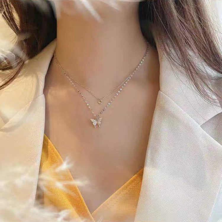 Double Layer Butterfly Necklace 【Buy One Get One Free】