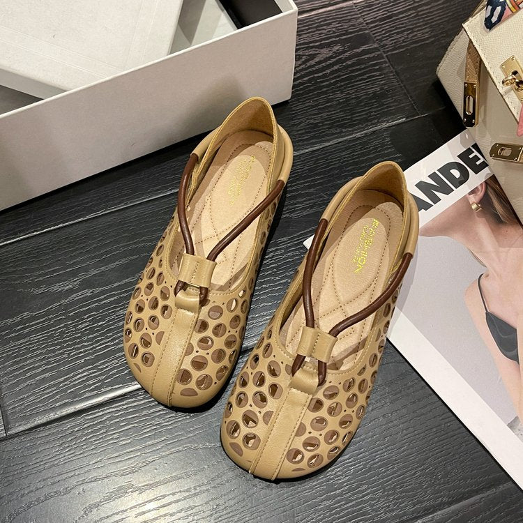 【Clearance Sale】Hollow Out Soft Sole Leather Sandals