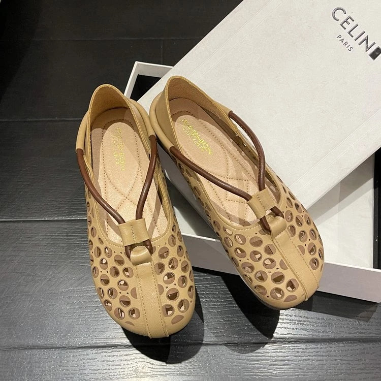 【Clearance Sale】Hollow Out Soft Sole Leather Sandals