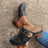 Retro Chunky Heel Sandals-Black Only
