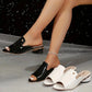 Women's Open Toe Chunky Heeled Slides