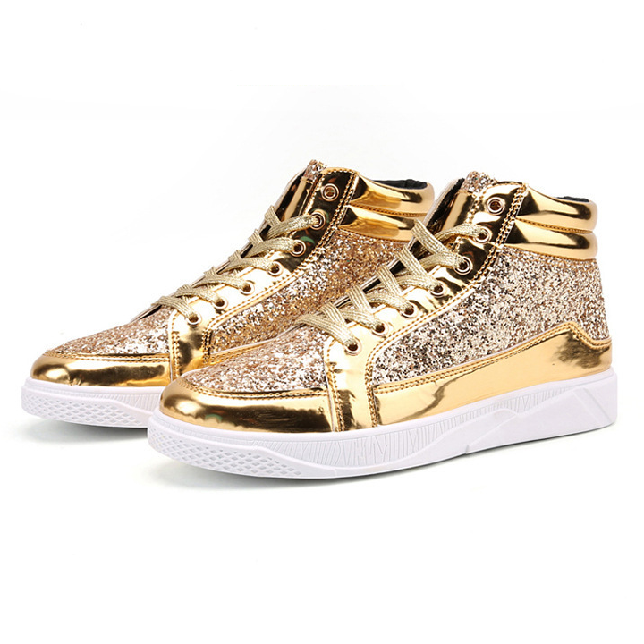 Fashionable Glitter High-Top Sneakers