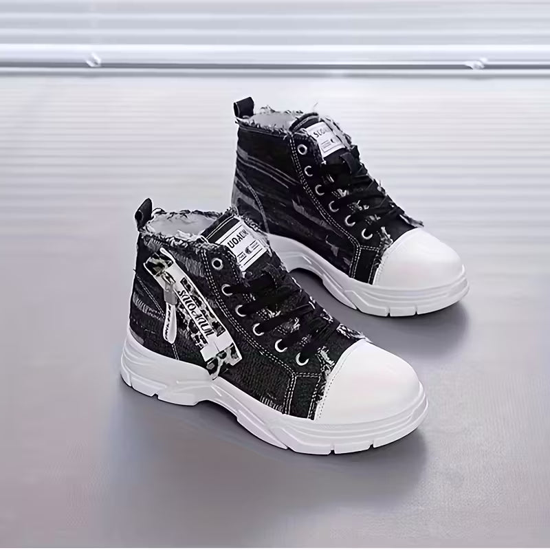 Women's High-top Denim Shoes