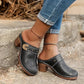 Retro Chunky Heel Sandals-Black Only