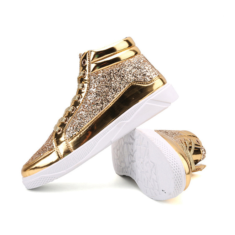 Fashionable Glitter High-Top Sneakers
