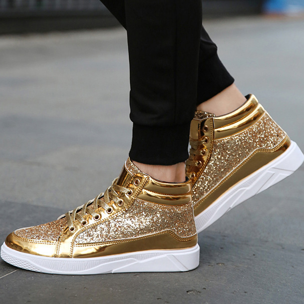 Fashionable Glitter High-Top Sneakers