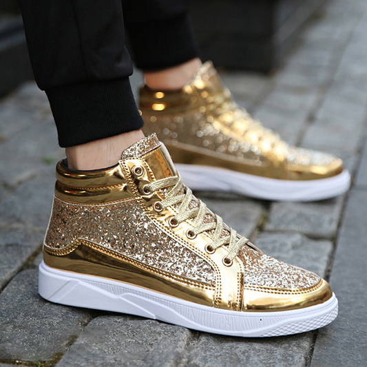 Fashionable Glitter High-Top Sneakers