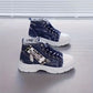 Women’s High-Top Patchwork Denim Shoes