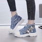 Women’s High-Top Patchwork Denim Shoes