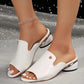 Women's Open Toe Chunky Heeled Slides