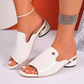 Women's Open Toe Chunky Heeled Slides