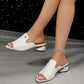 Women's Open Toe Chunky Heeled Slides