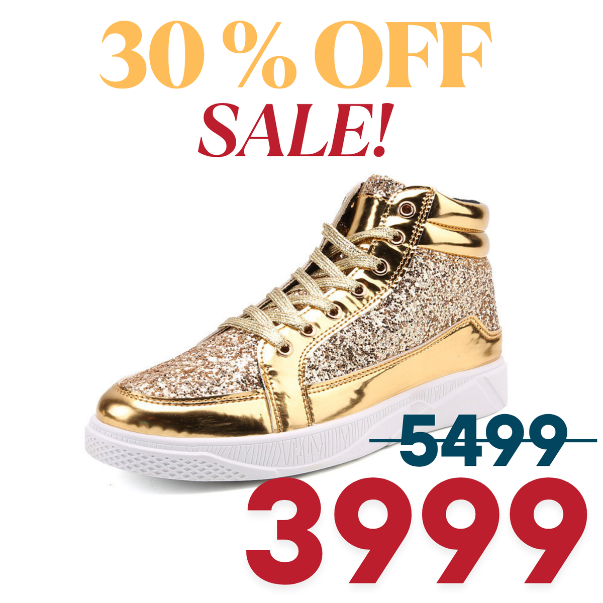 Fashionable Glitter High-Top Sneakers
