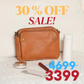 Three-Layer Leather Clutch Bag