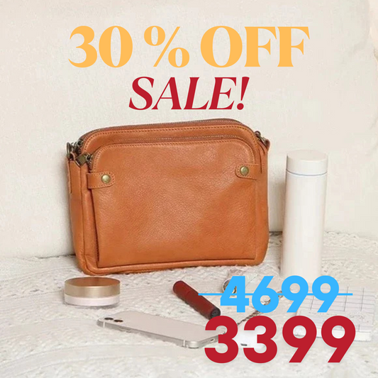 Three-Layer Leather Clutch Bag