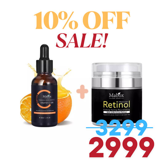Mabox Vitamin C Serum; Mabox 2.5% Retinol Moisturizer Face Cream
