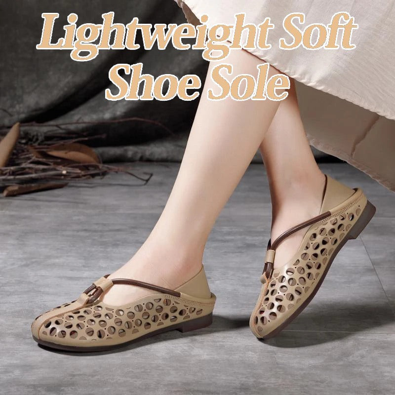 【Clearance Sale】Hollow Out Soft Sole Leather Sandals