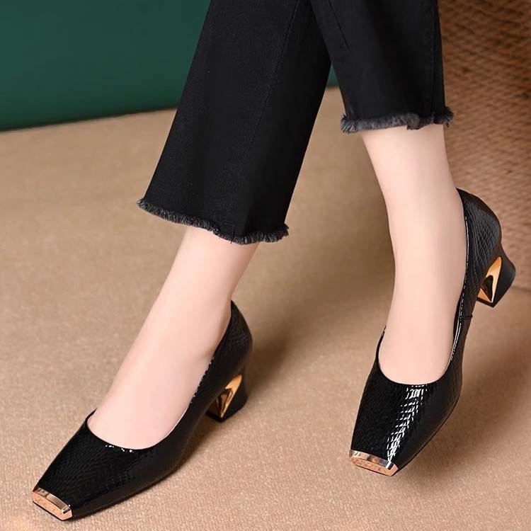 Women’s Metal-Toe Chunky Heels